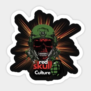 Red Skull Culture, Festival t-shirt, Unisex t-shirt, tees, men's t-shirt, women's t-shirt, summer t-shirt, skull t-shirts, army t-shirts Sticker